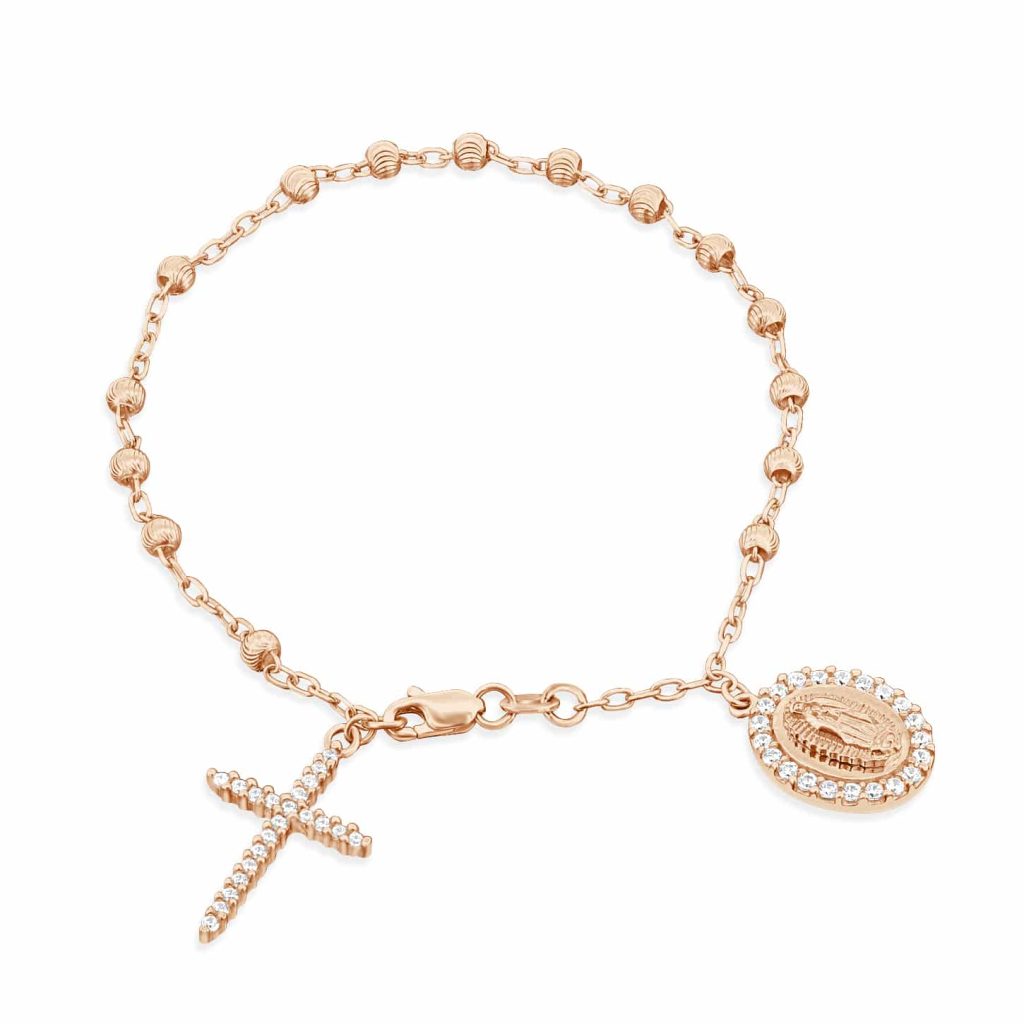 Rose gold rosary bracelet