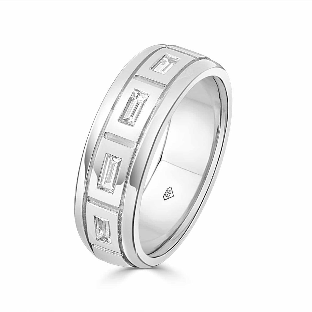 Men’s baguette diamond ring