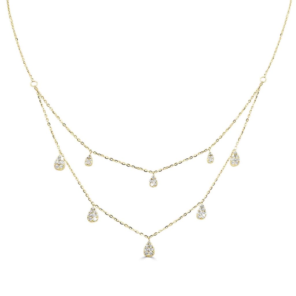Yellow gold diamond necklace