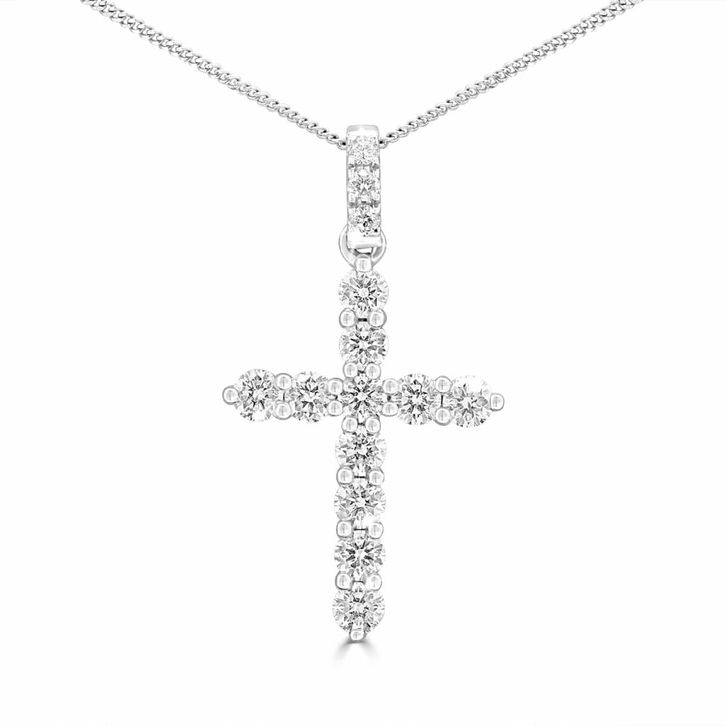 Diamond cross pendant necklace
