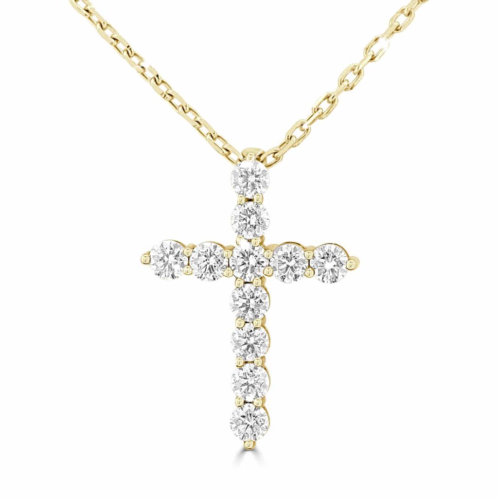 Natural diamond gold pendant