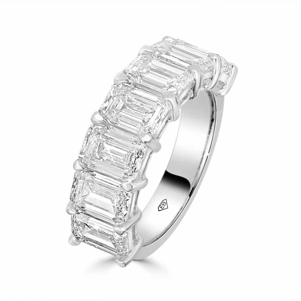 Lab diamond emerald cut ring