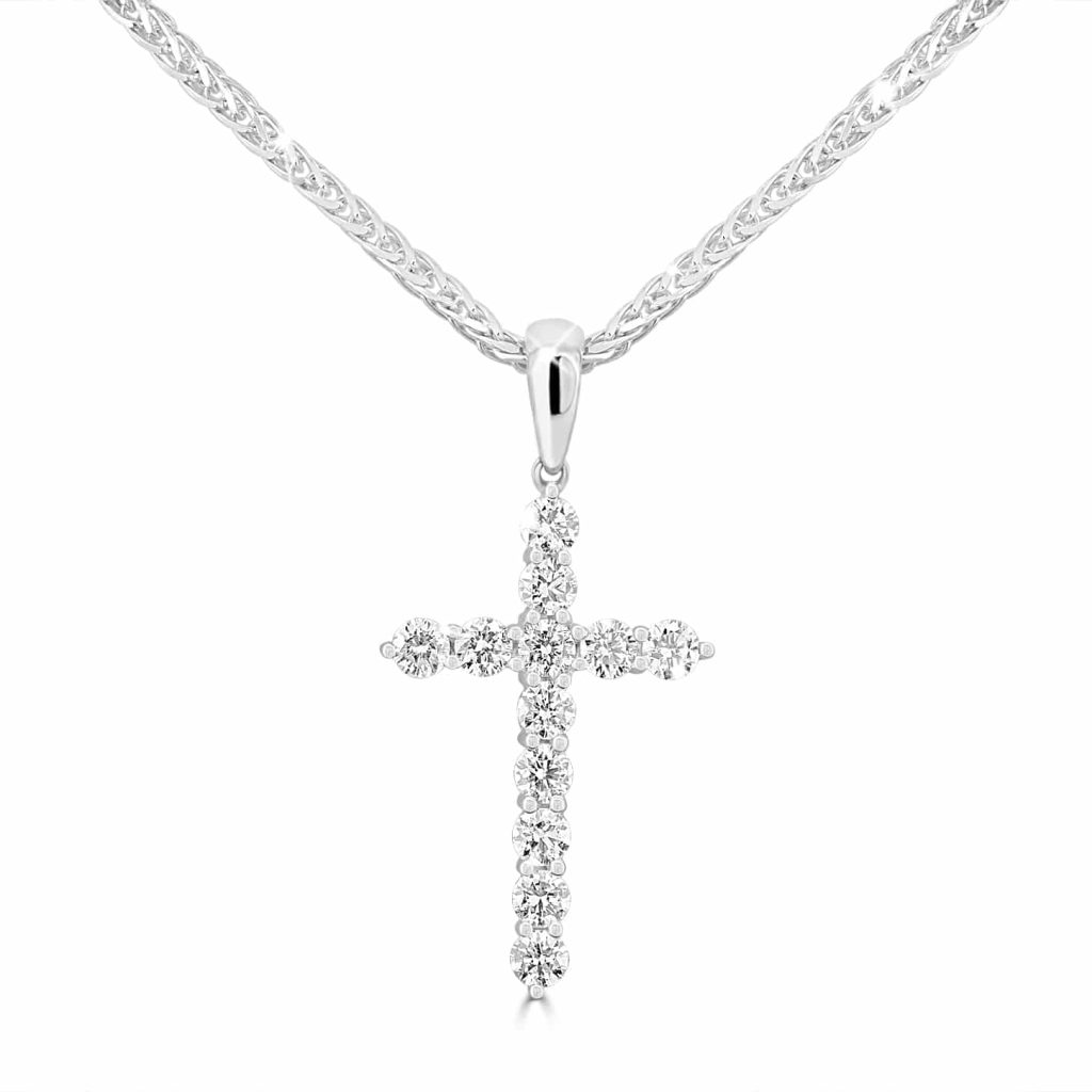 Gold diamond cross pendant