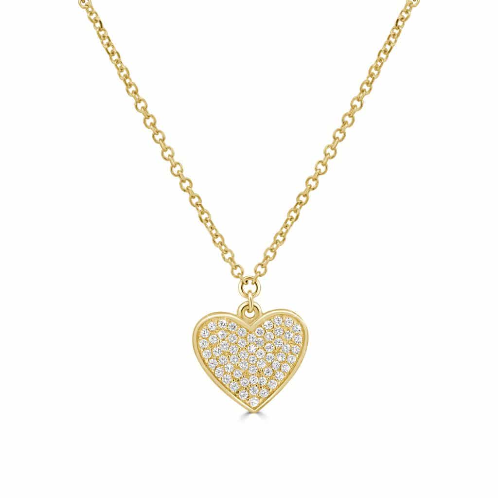 Yellow gold heart pendant