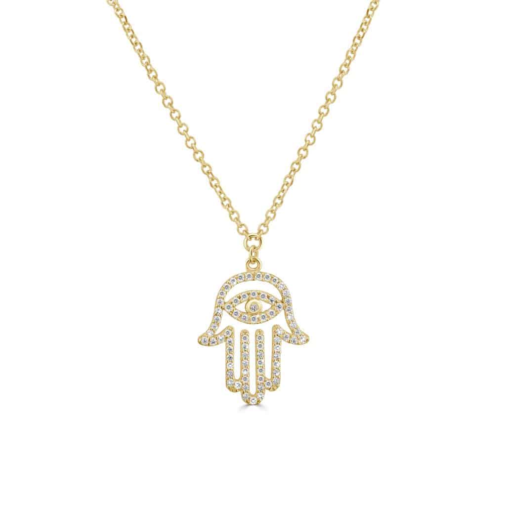 Yellow gold hand pendant