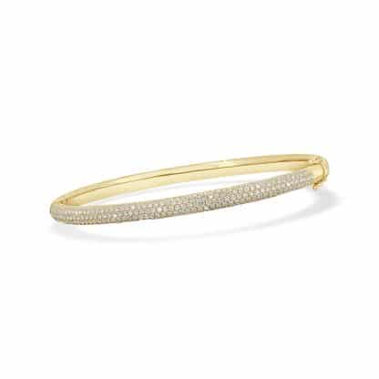 Yellow gold diamond bangle