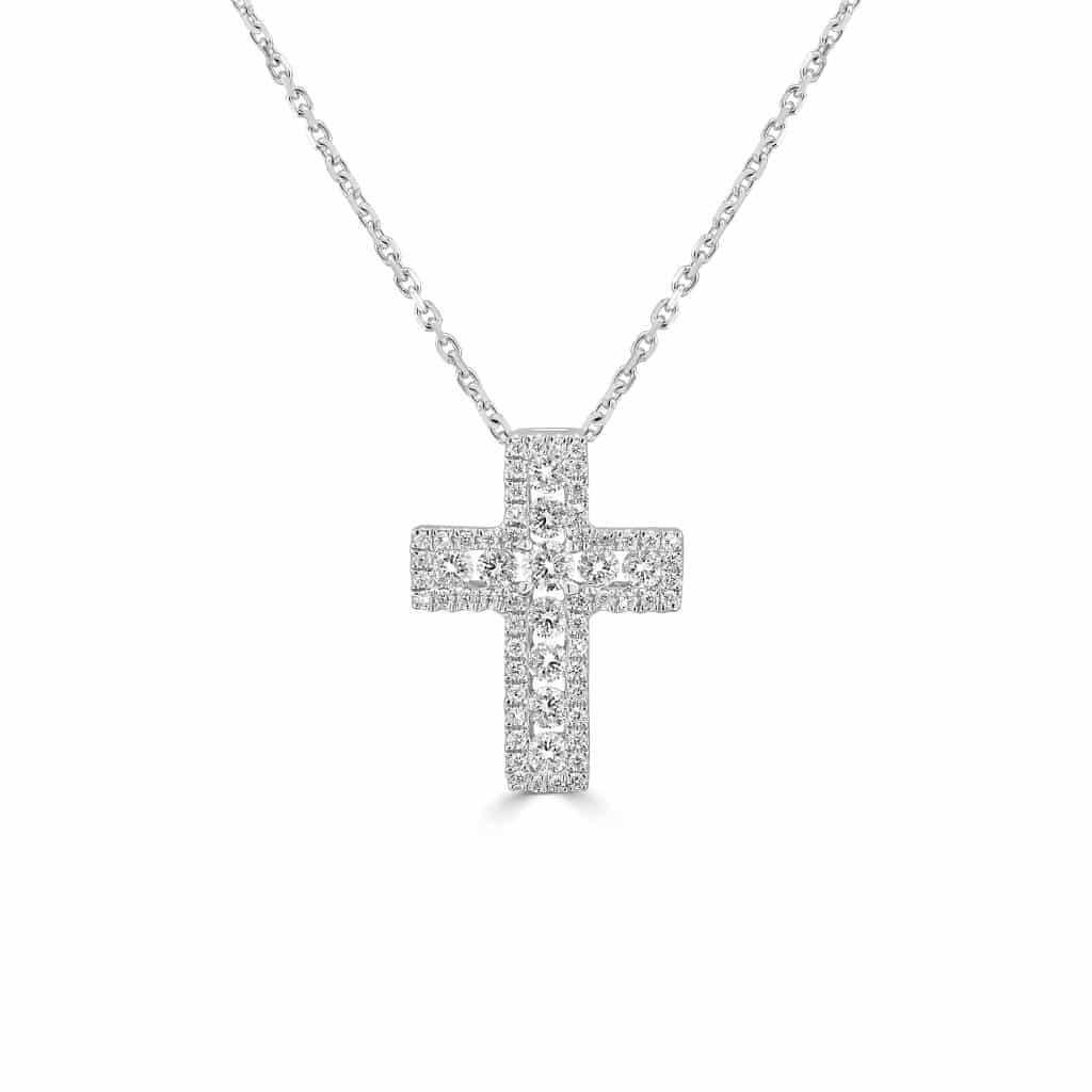 18kt cross pendant with diamonds