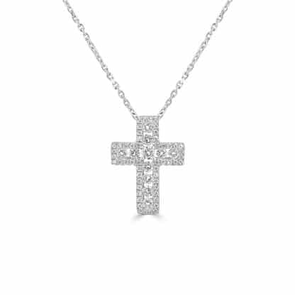 18kt cross pendant with diamonds