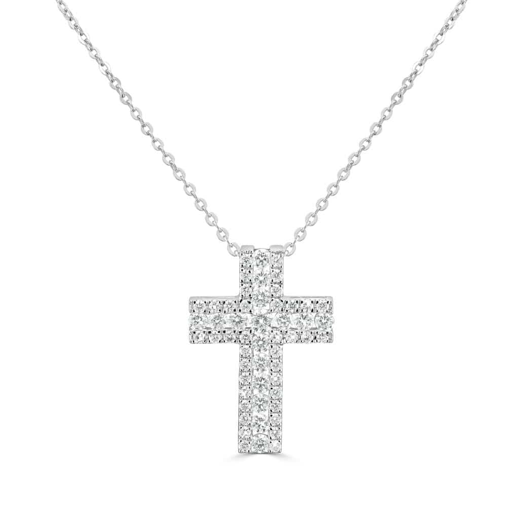 Pavé diamond cross pendant