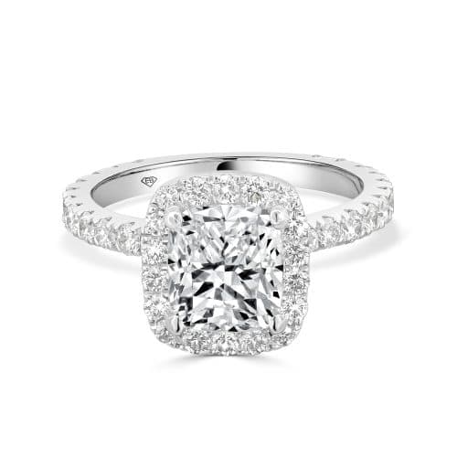 Natural Diamond Engagement Rings Classic Cushion Cut in 18kt White Gold