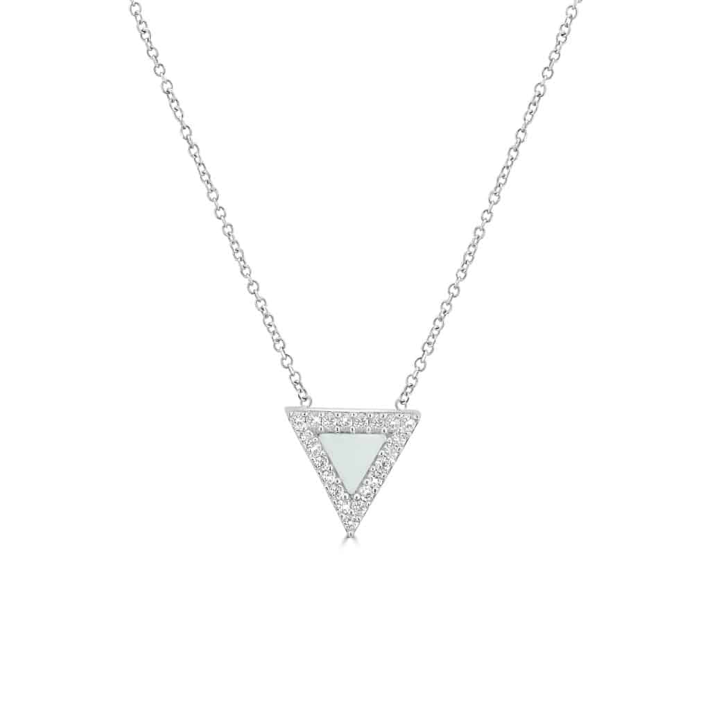 CZ triangle necklace gold