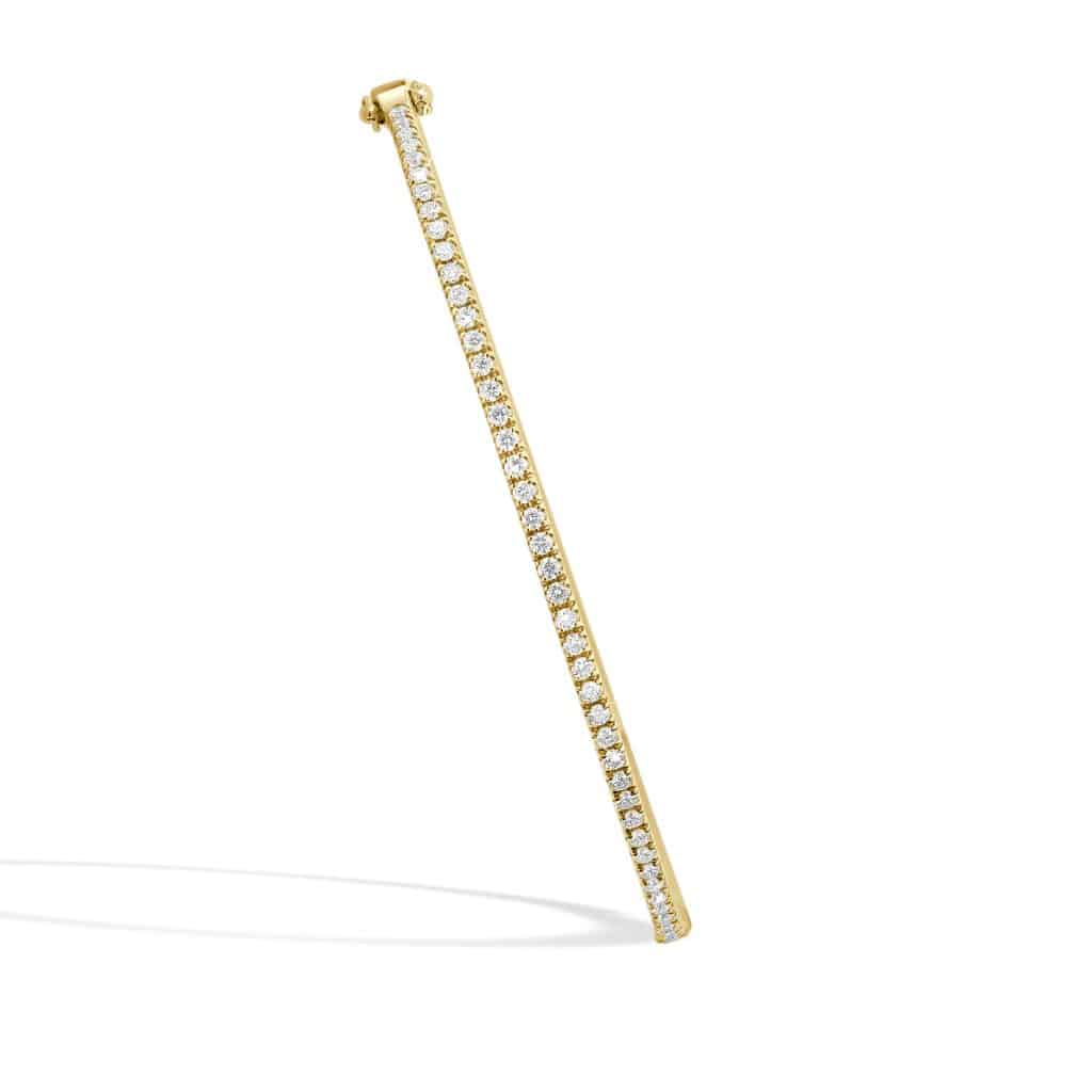 Yellow gold diamond bangle