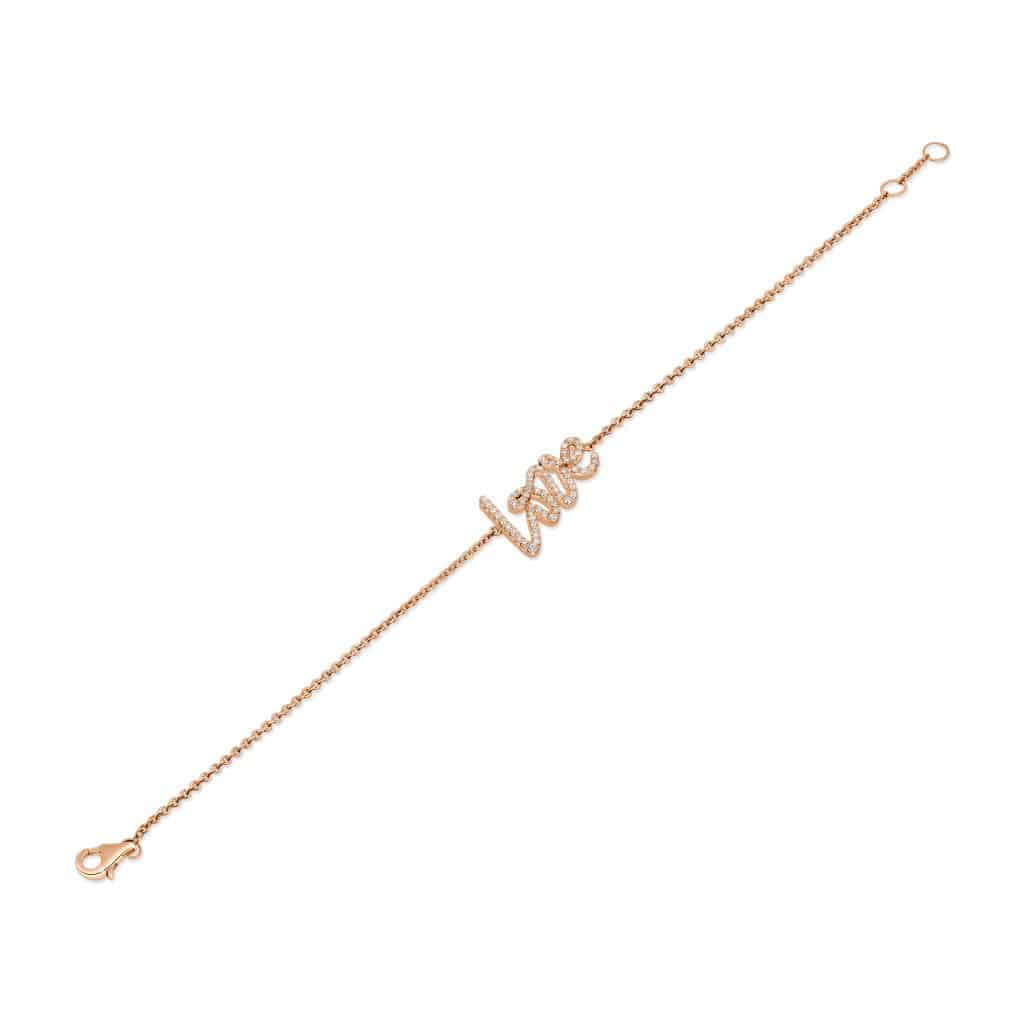 Rose gold love bracelet with diamonds