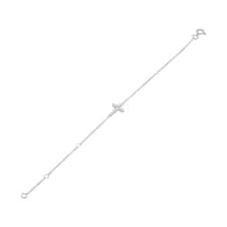 Delicate Cross Diamond Bracelet in 18kt White GoldDiamond cross bracelet