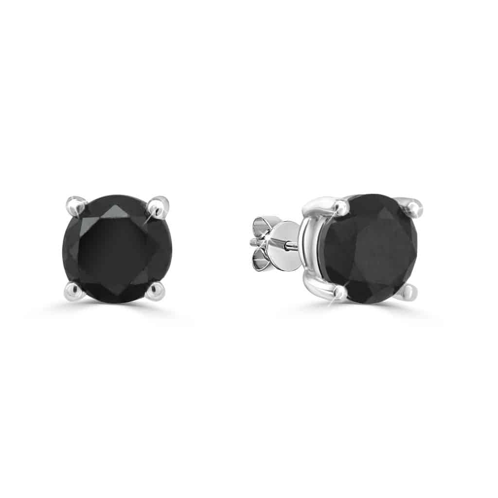 Black diamond stud earrings