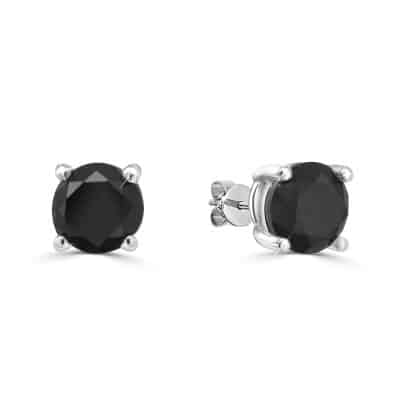 Black diamond stud earrings