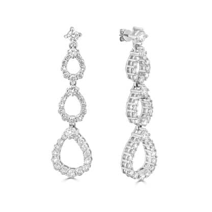 Triple teardrop diamond earrings