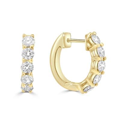 Diamond hoop earrings gold