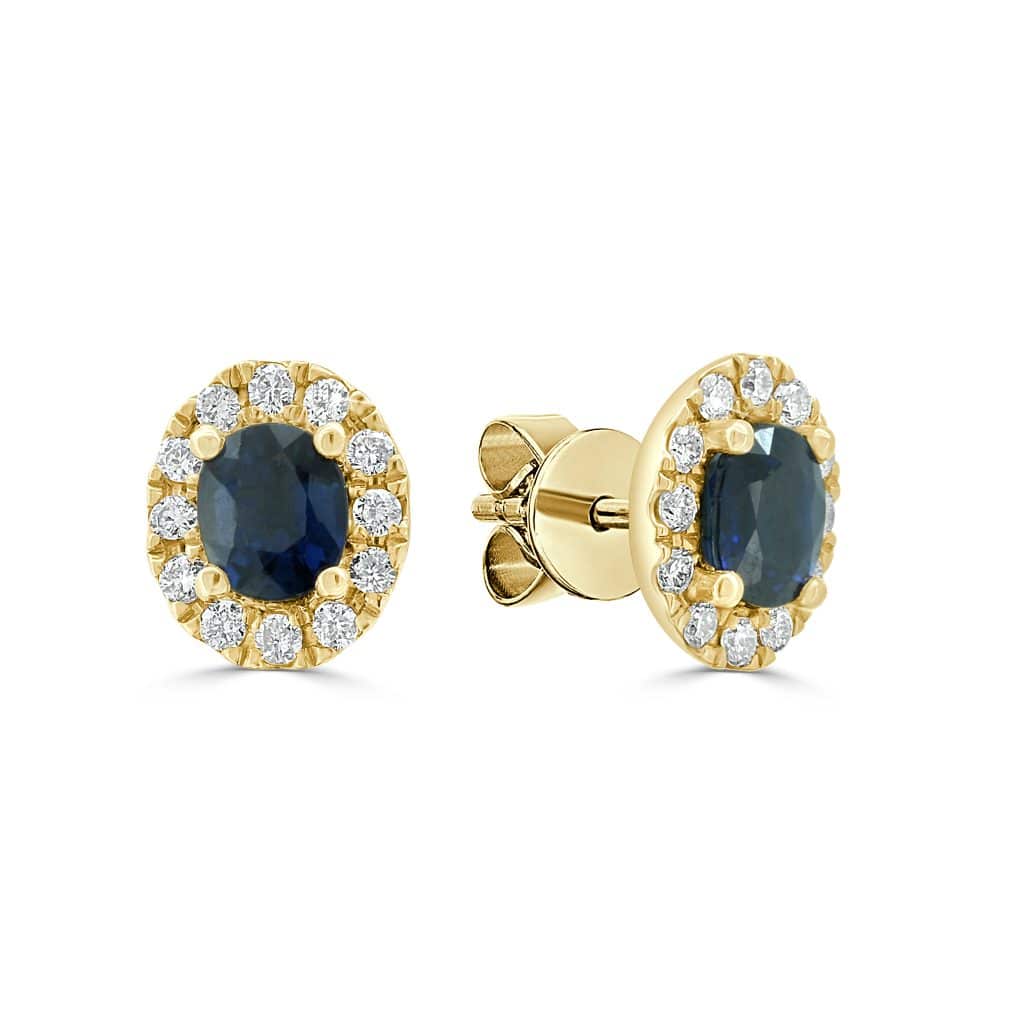 Blue sapphire stud earrings