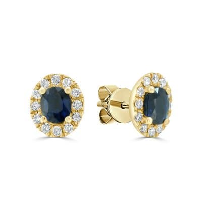 Blue sapphire stud earrings
