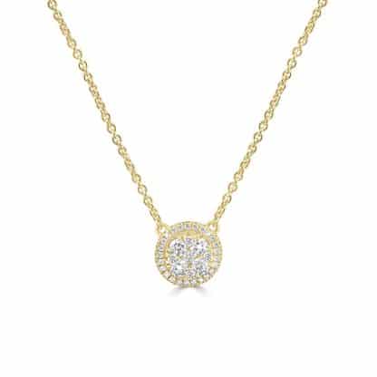 Yellow gold diamond necklace