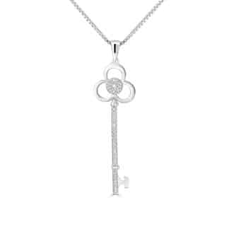 Diamond Key Pendant 18Kt White GoldDiamond key pendant