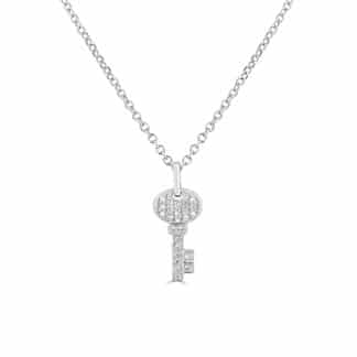 Elegant Diamond Small Key PendantDiamond key pendant white gold