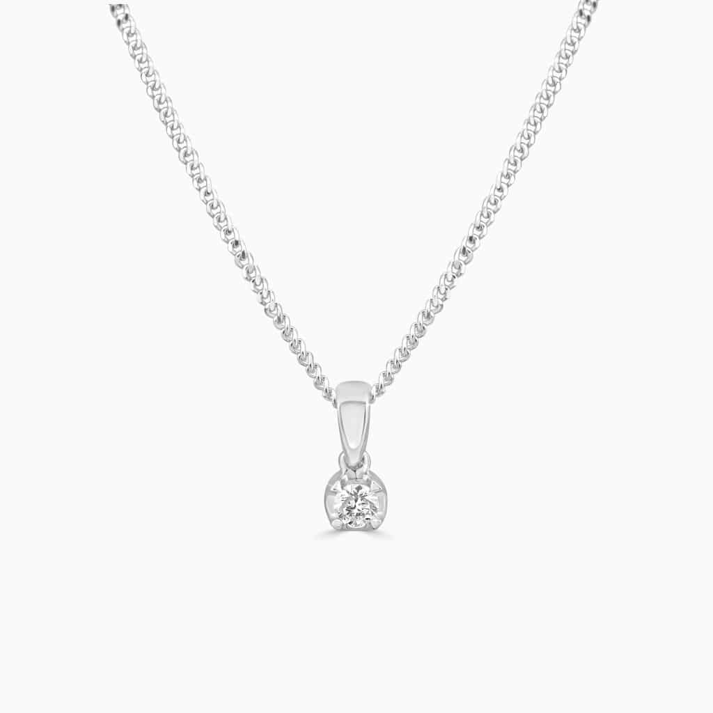 Diamond pendant solitaire round cut
