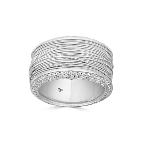 Contemporary Glamour with Full Pave Diamond Eternity Ring