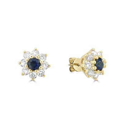 Blue sapphire stud earrings