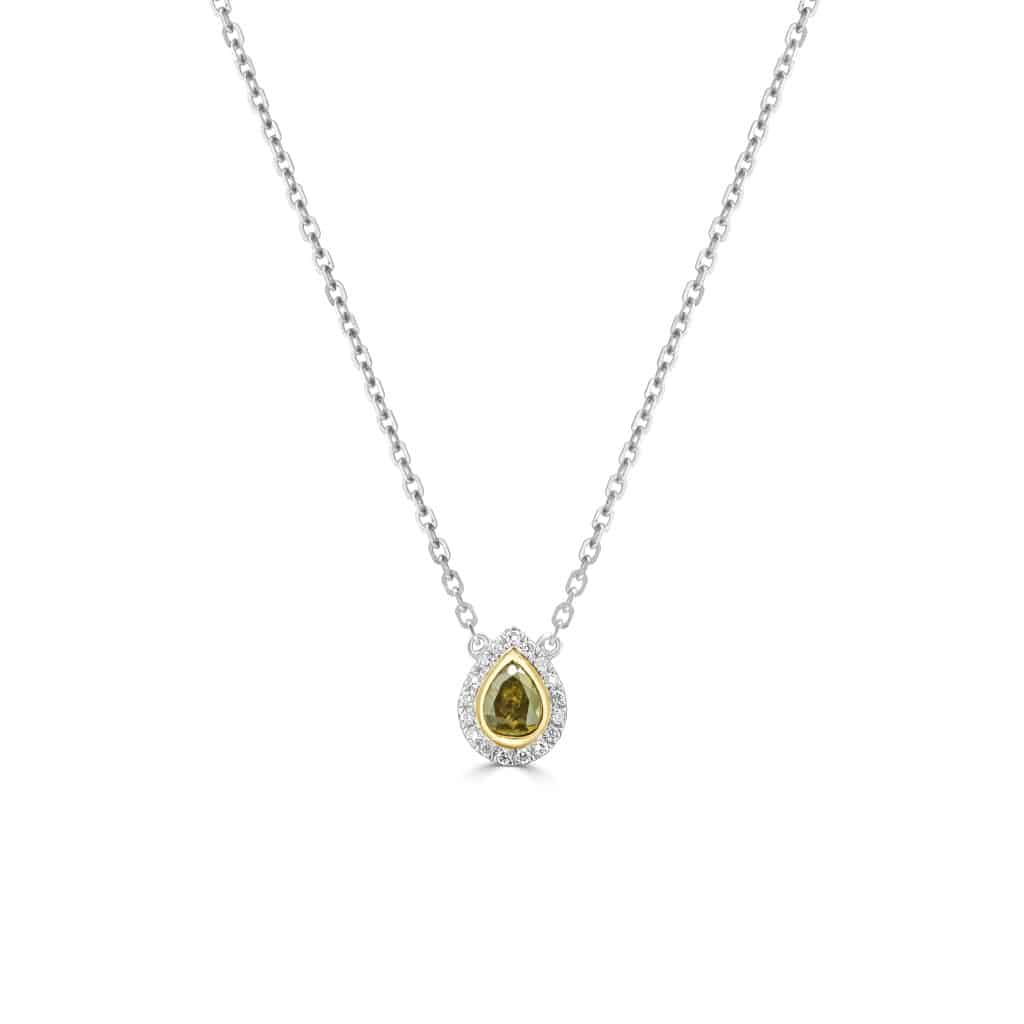 Cognac diamond teardrop necklace