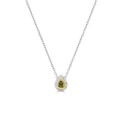Cognac diamond teardrop necklace