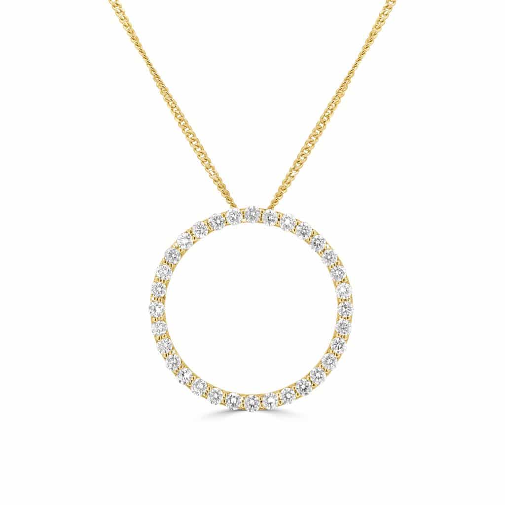 Gold diamond circle pendant