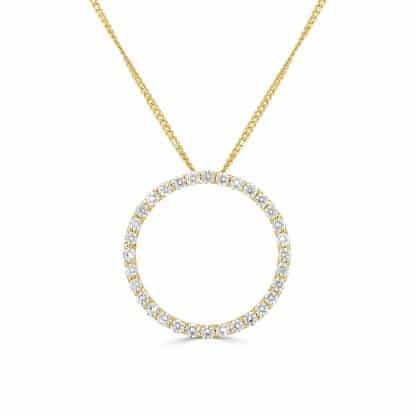 Gold diamond circle pendant