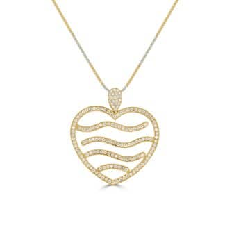 Heart Diamond Pendant in 18kt Yellow GoldHeart diamond pendant gold