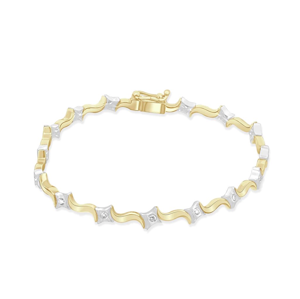 Two-tone gold diamond bracelet