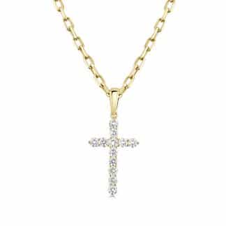 Gracefully Bold 18kt Yellow Gold Diamond Cross PendantLarge diamond cross pendant