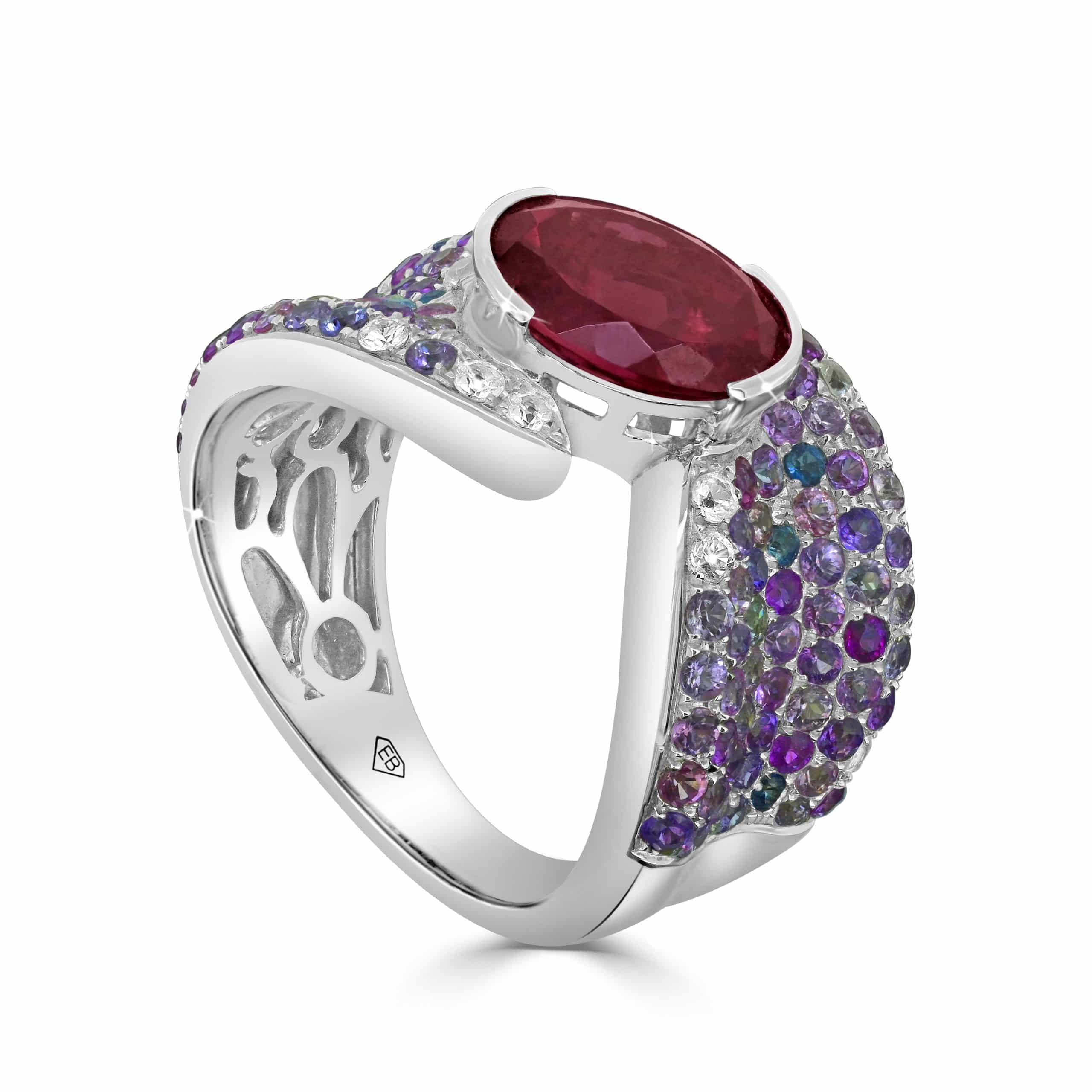 Multi coloured cocktail ring