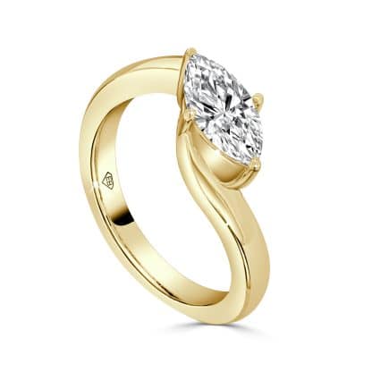 engagement ring with lab diamond