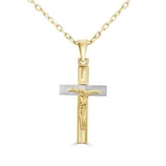 Gold Cross Pendant 18kt Two-Tone18kt gold cross pendant