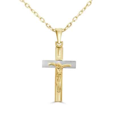 18kt gold cross pendant