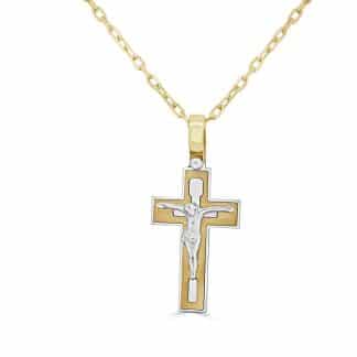 Cross Pendant 9kt Two-Tone GoldTwo-tone gold cross pendant