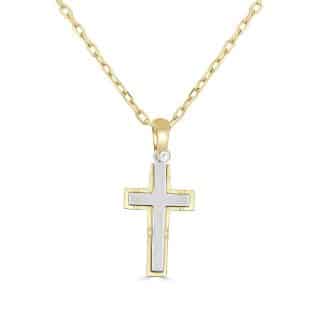 Heirloom Quality Two Tone Cross PendantTwo Tone Cross Pendant 18kt Yellow & White Gold