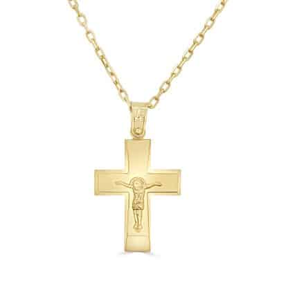 Yellow gold cross pendant
