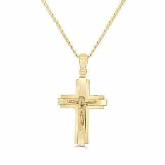 Sacred Simplicity Cross Pendant in 18kt Yellow GoldGold crucifix cross pendant