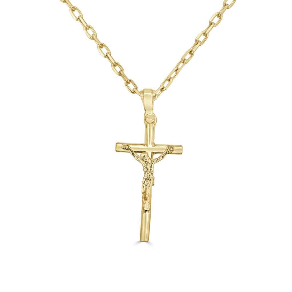 18kt gold cross pendant