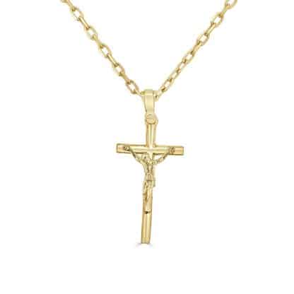 18kt gold cross pendant