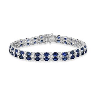 Sapphire and Diamond Tennis BraceletSapphire diamond tennis bracelet
