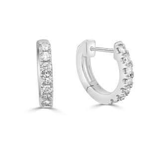 Radiant Diamond Hoop Earrings in White GoldDiamond hoop earrings white gold