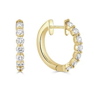 Handcrafted 18kt Yellow Gold Diamond Hoop EarringsYellow gold diamond hoop earrings